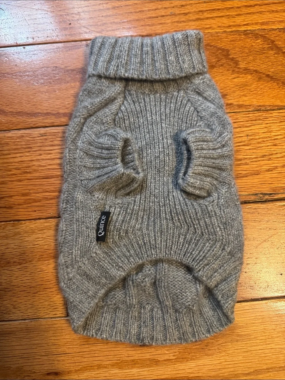 Quince Gray Cable Knit cashmere dog sweater xs new